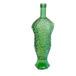 Green Glass Grape Genie Bottle Decanter